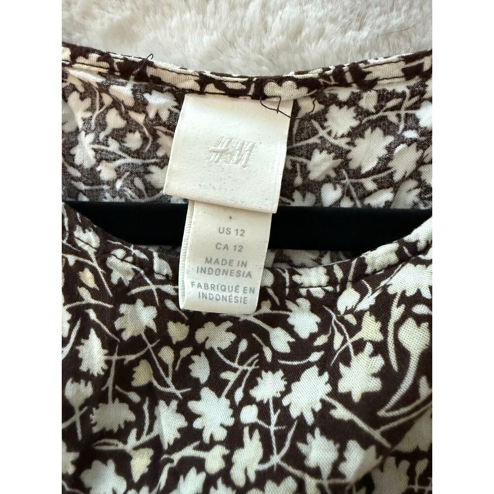 Brown Floral Dress From H&M Size 12 - Picture 4 of 7